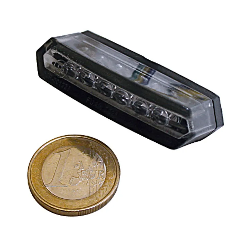 LED-Rücklicht Highsider Malibu schwarz, Getönt, 50x14 mm, E-geprüft, 12V/0,1W