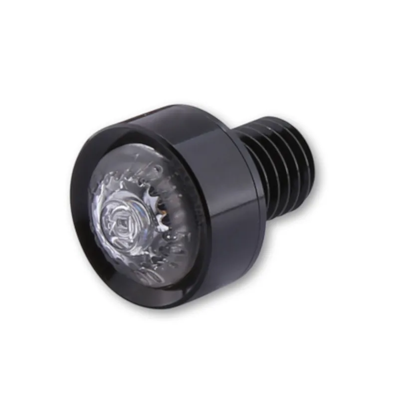 LED-Rücklicht Highsider Mono schwarz, Alu, Klar, Ø 18 mm, M10, E-geprüft, 12V/1W