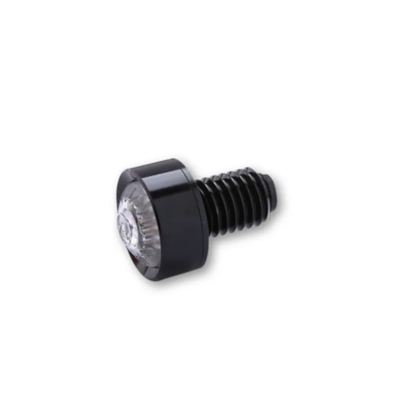 LED-Rücklicht Highsider Mono schwarz, Alu, Klar, Ø 18 mm, M10, E-geprüft, 12V/1W