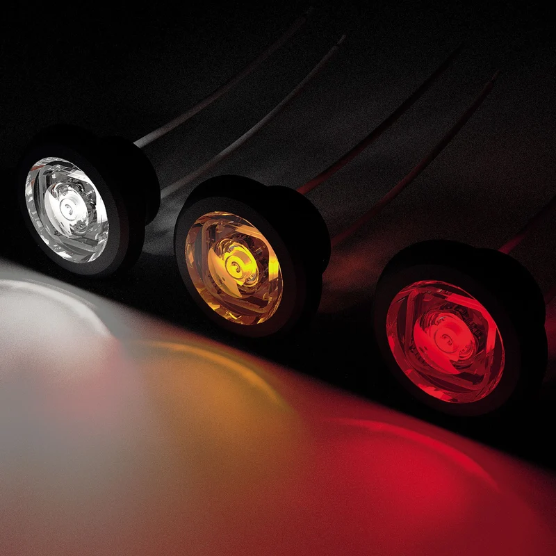 Runde LED-Markierungsleuchte Bulls Eye mit flacher und gebogener Dichtung