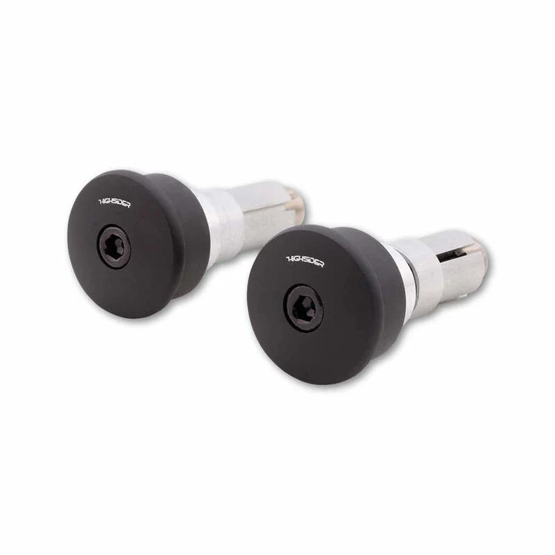Lenkerenden Highsider Curve-Blast mit Spiegelaufnahme, Schwarz, Klemmung 12-22mm