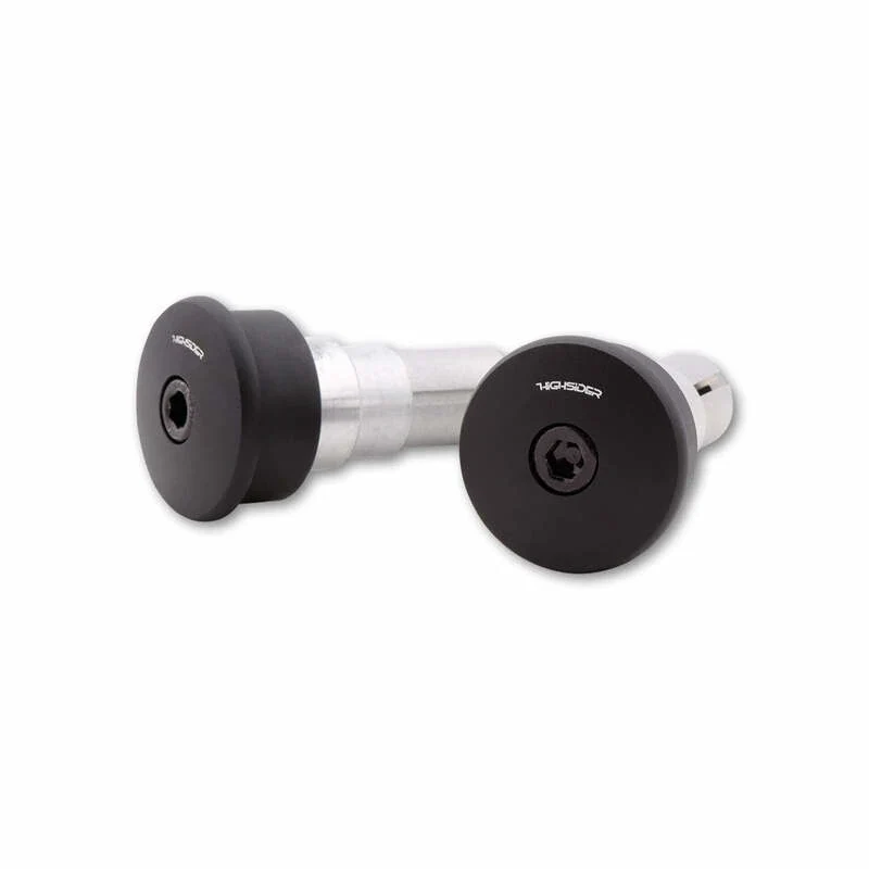 Lenkerenden Highsider Curve-Blast mit Spiegelaufnahme, Schwarz, Klemmung 12-22mm
