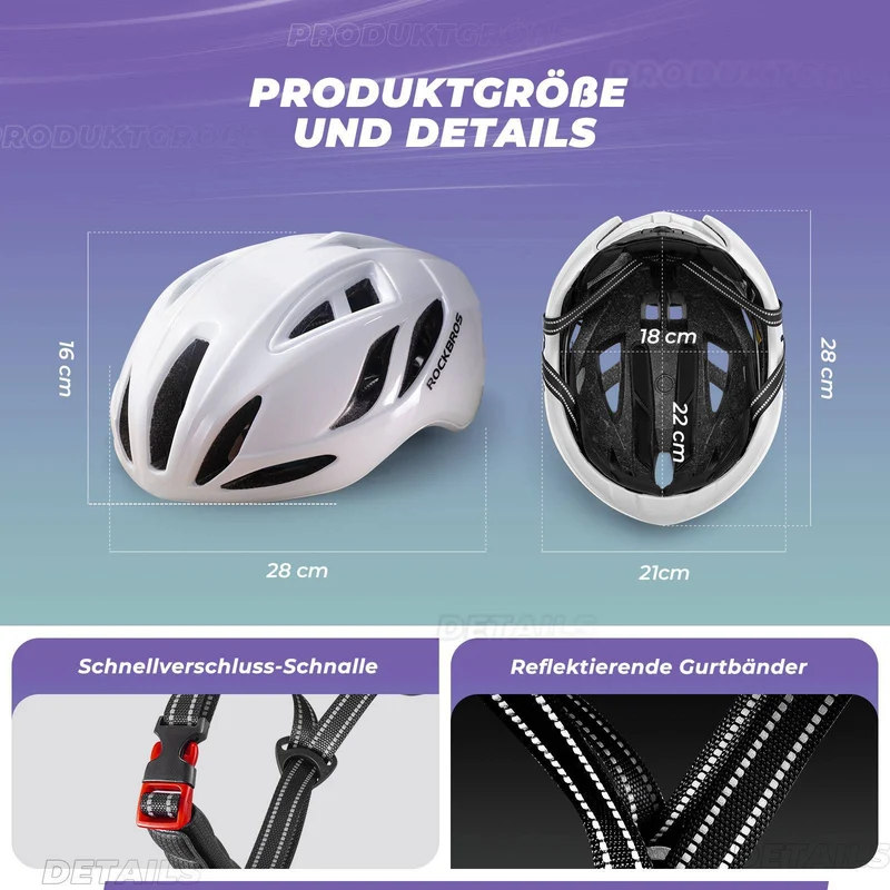 ROCKBROS Fahrradhelm 58-62cm Einstellbare Cityhelm Belüftung Unisex
