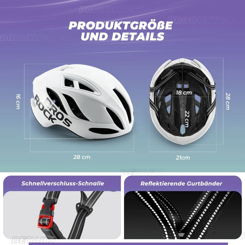 ROCKBROS Fahrradhelm 58-62cm Einstellbare Cityhelm Belüftung Unisex