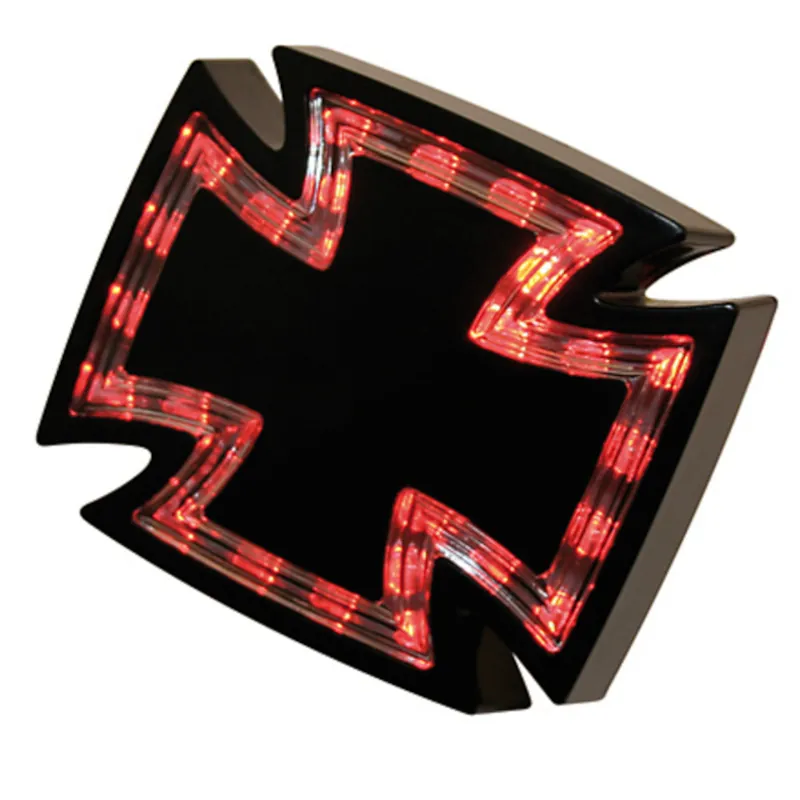LED-Rücklicht Highsider Gothic schwarz, Klar, 74x64 mm, E-geprüft, 12V/0,5W