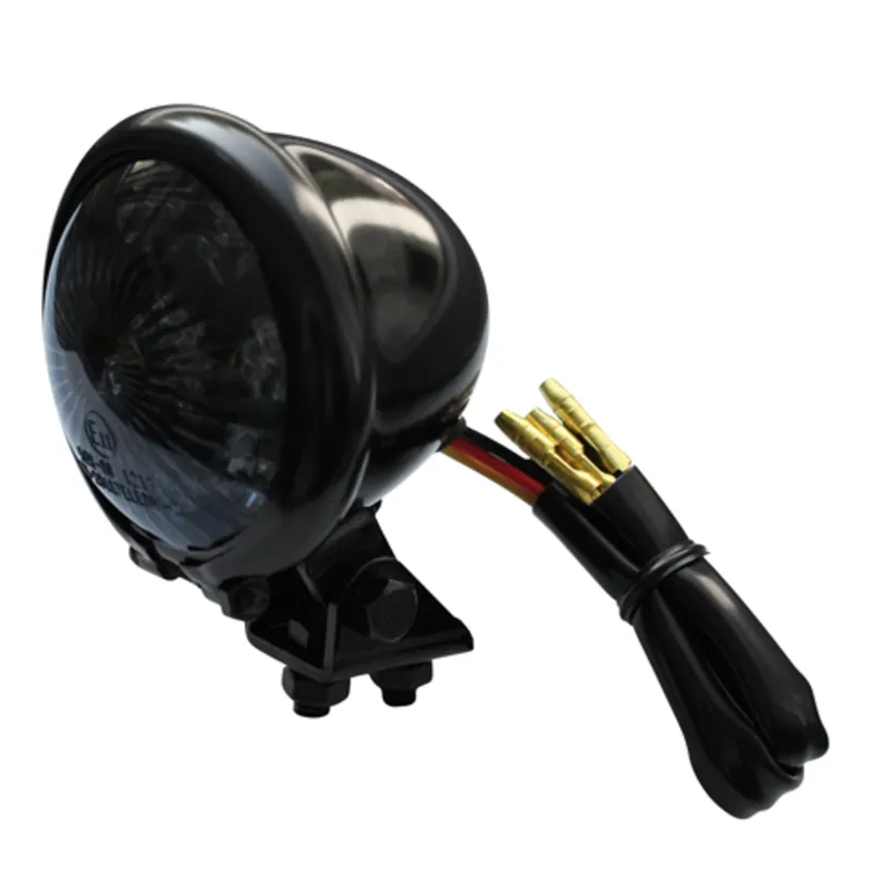 LED-Rücklicht Highsider Bates-Style schwarz, Ø57 mm, E-geprüft, 12V/0,3W