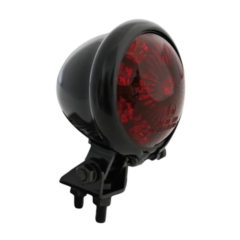 LED-Rücklicht Highsider Bates-Style schwarz, Ø57 mm, E-geprüft, 12V/0,3W