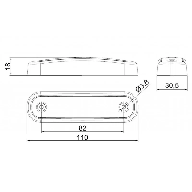 LED-Markierungsleuchte mit Neoneffekt und transparenter Dichtung / Grün