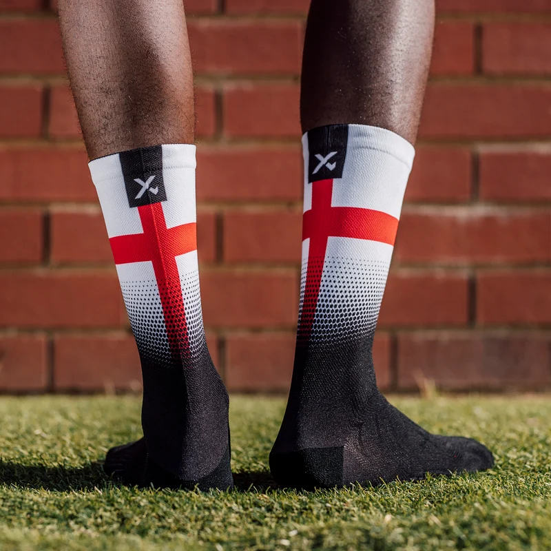 Sox Footwear England Flag Black Premium Crew Socks