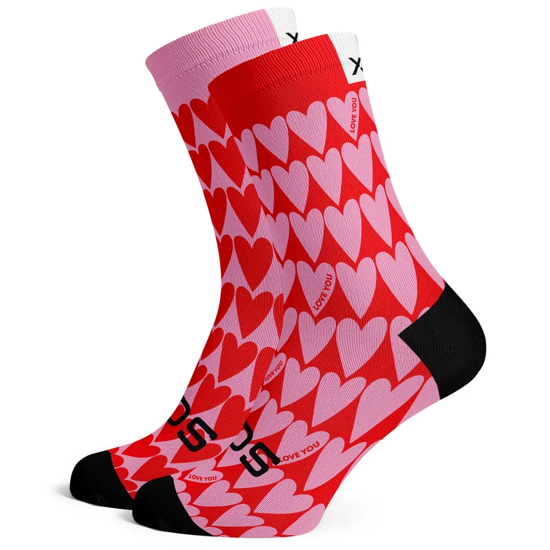 Sox Footwear Hearts Bright & Fun Premium Crew Socks