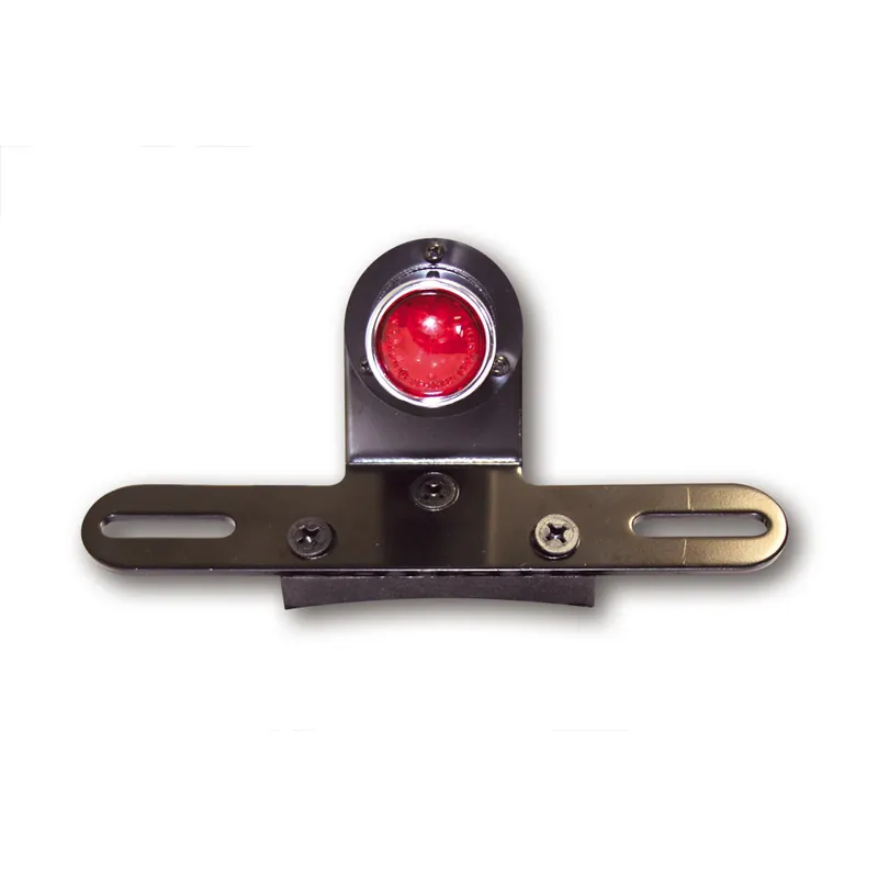 Rücklicht mit Kennzeichenhalter Old School 5 schwarz, Rot, mit KZL, E-geprüft