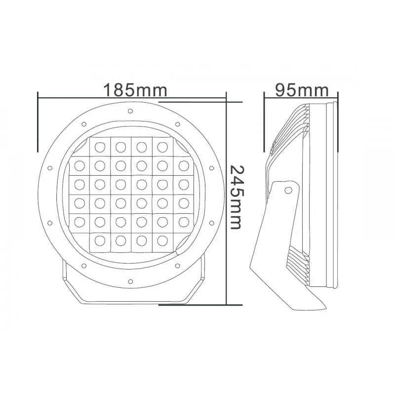 LED-Fernscheinwerfer mit Positionslicht Halo / 7.5"