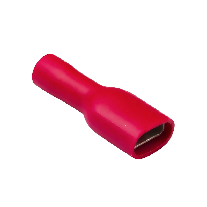 Vollisolierte 6.3-mm-Flachsteckerbuchse, rot, 100 Stück