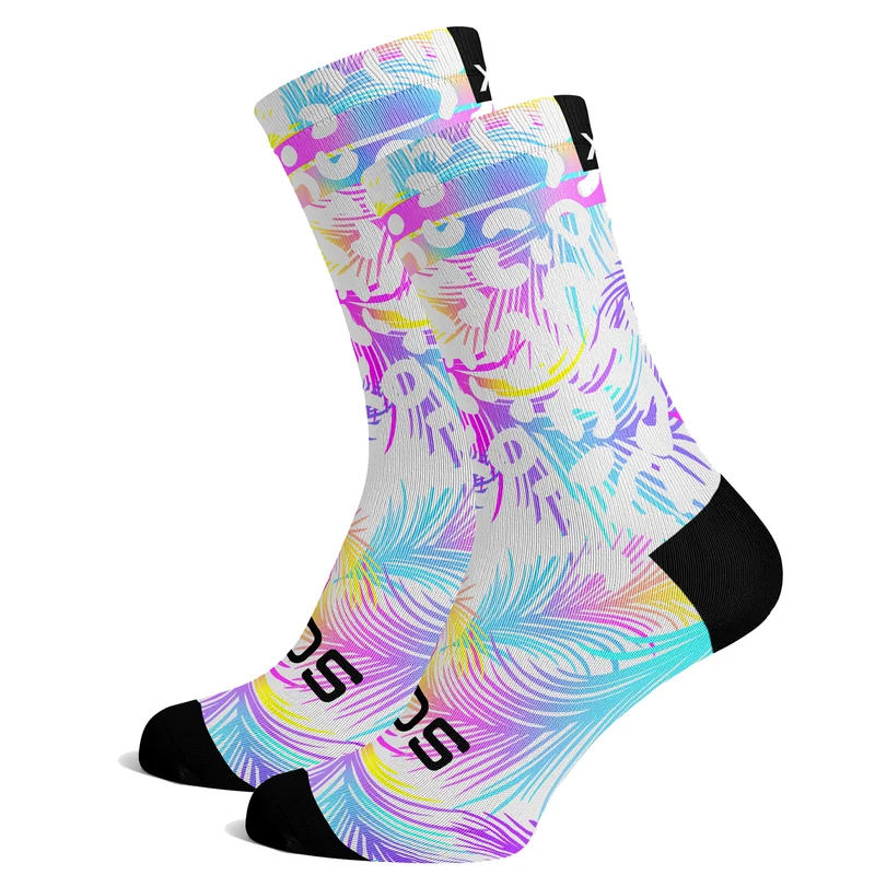 Sox Footwear Pastel White Tropicals Premium Crew Socks