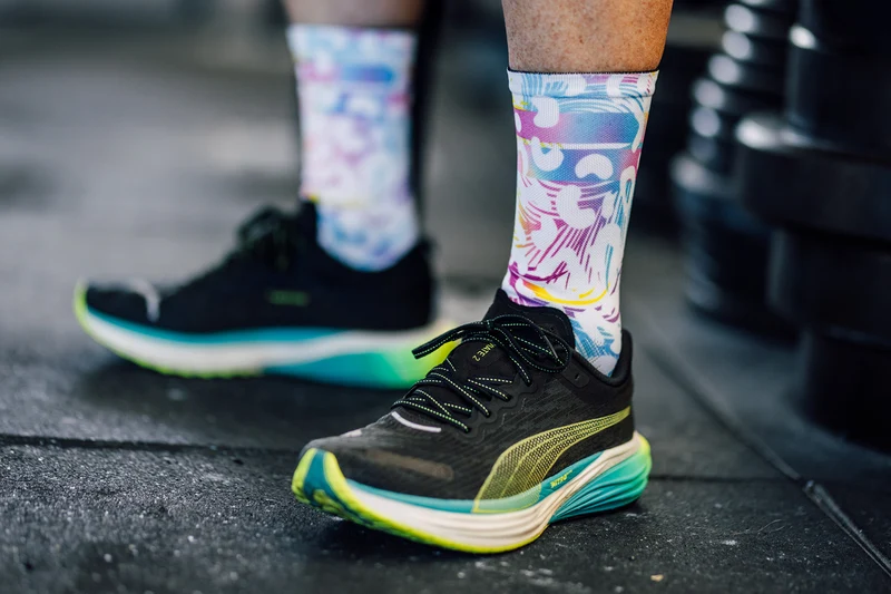 Sox Footwear Pastel White Tropicals Premium Crew Socks