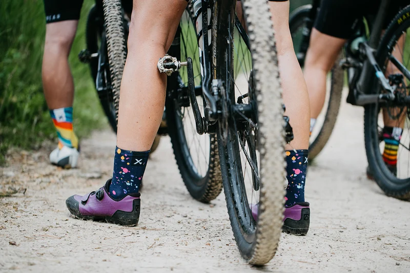 Sox Footwear Purple Splash Bright & Fun Premium Crew Socks