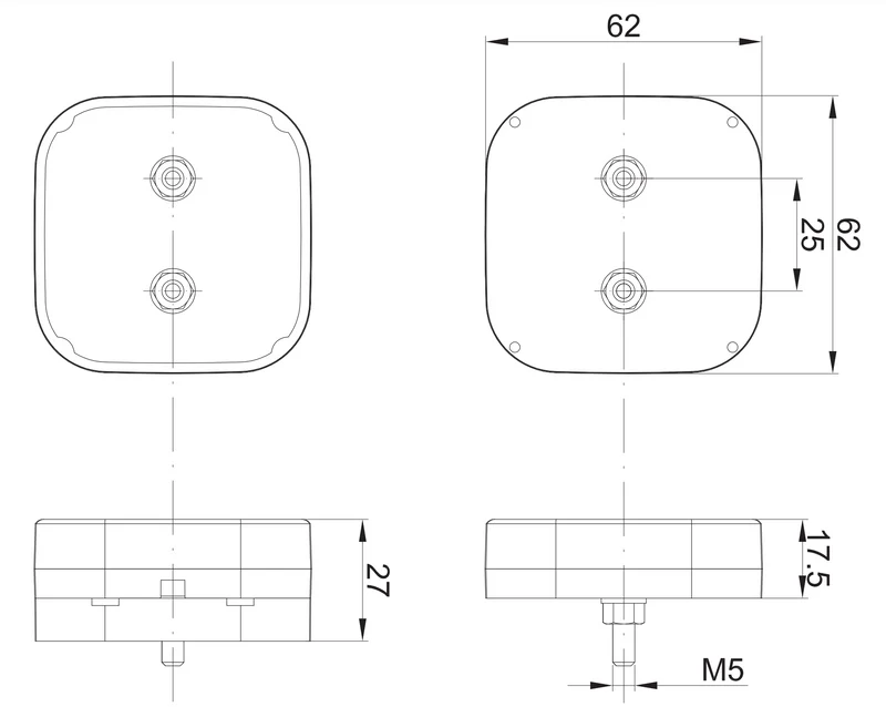 Quadratische LED-Markierungsleuchte