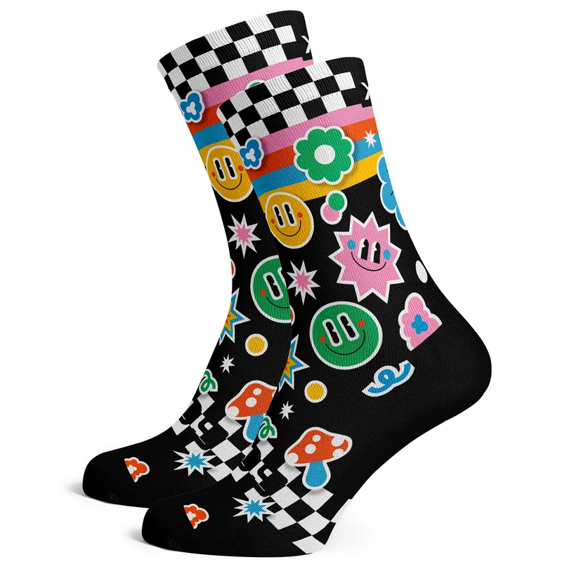 Sox Footwear Sticker Bright & Fun Premium Crew Socks