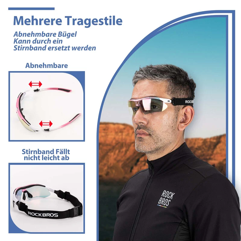 Adaptive Selbsttönende Sportsonnenbrille (UV400)