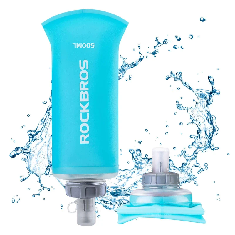 ROCKBROS Trinkflasche Faltbare Wasserflasche 500ml für Laufen Wandern Radfahren