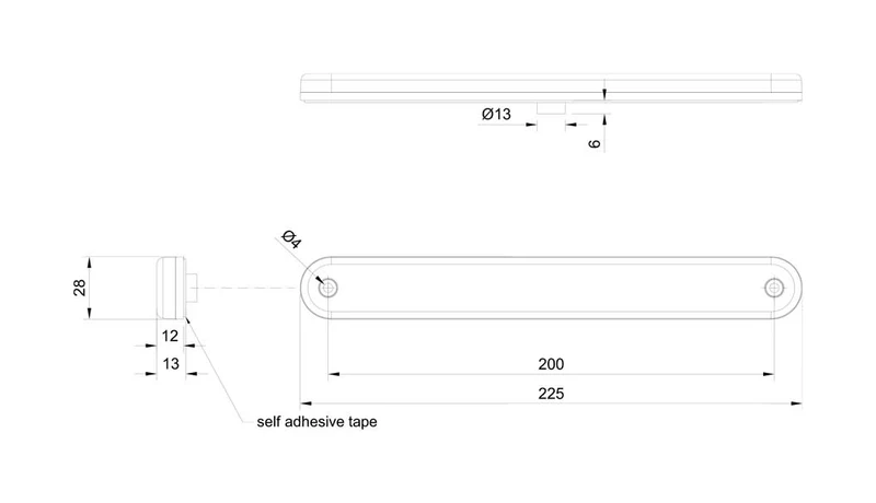 Lange LED Slim Line Markierungsleuchten Länge 225 mm