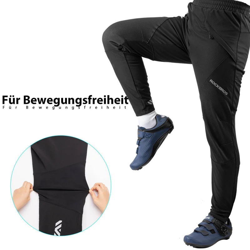 ROCKBROS Winter Radlerhose Herren Lange Fahrradhose Warm Fleece