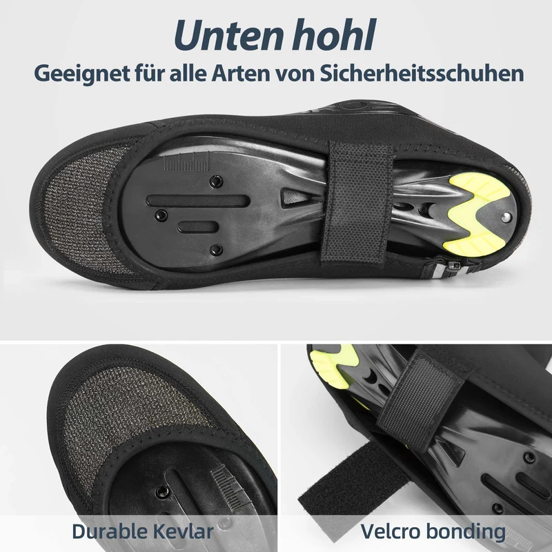 ROCKBROS Fahrrad Überschuhe Winter warm Überzieher für Radsport Schwarz