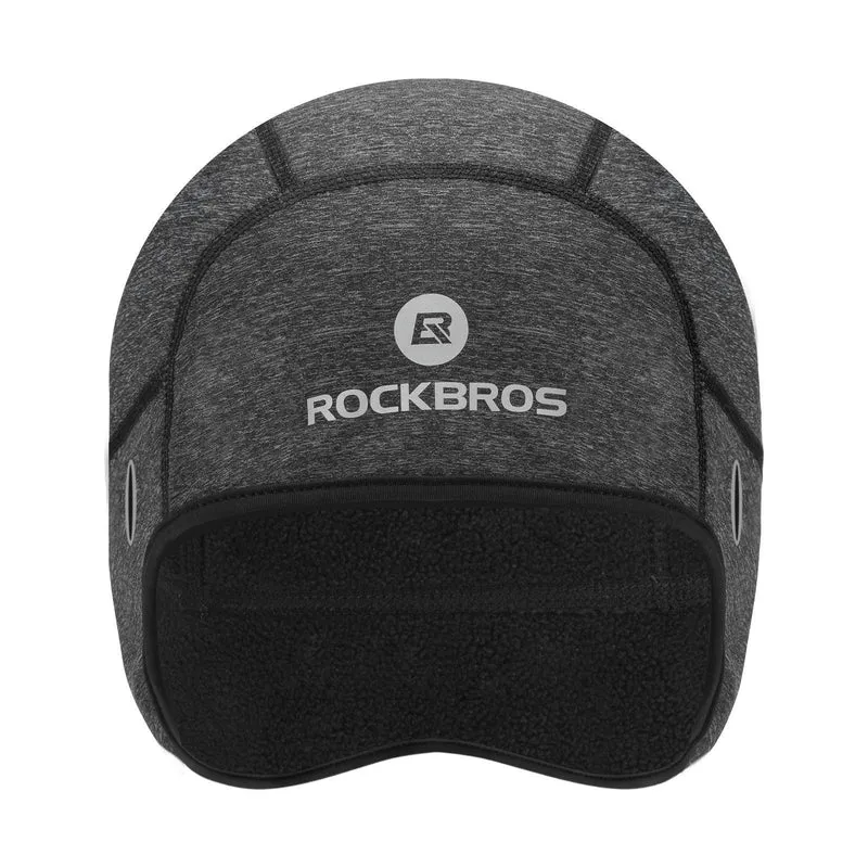 ROCKBROS Winter Fahrrad Mütze Winddicht Helmmütze mit Brillenlöcher