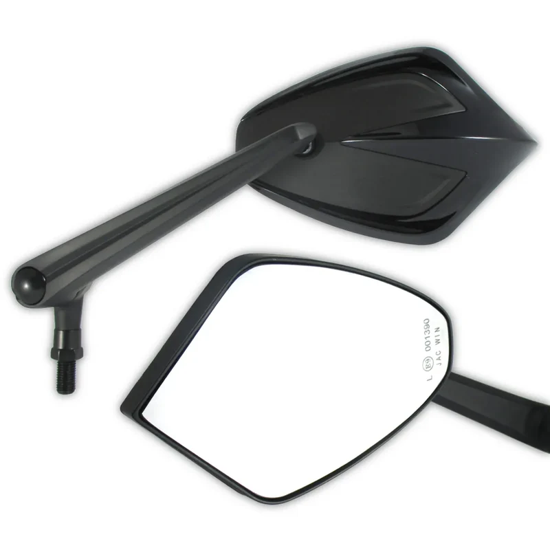 Lenkerspiegel Paar Move schwarz, Alu / ABS, E-geprüft, M10x1.25 & HD Adapter