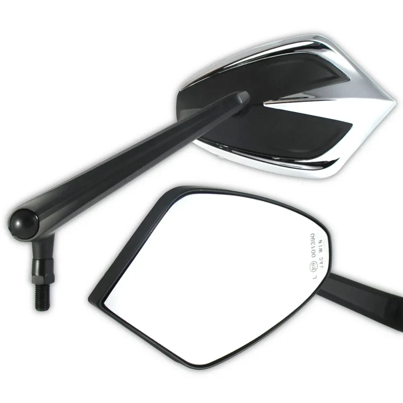 Lenkerspiegel Paar Move schwarz, Alu / ABS, E-geprüft, M10x1.25 & HD Adapter