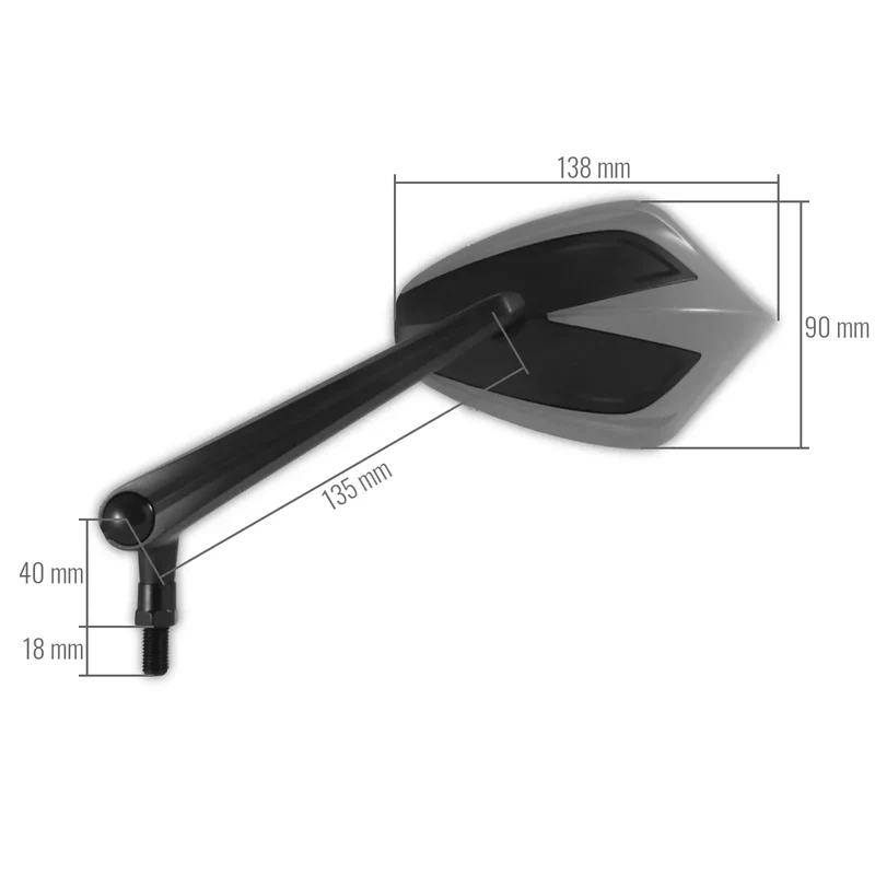 Lenkerspiegel Paar Move schwarz, Alu / ABS, E-geprüft, M10x1.25 & HD Adapter