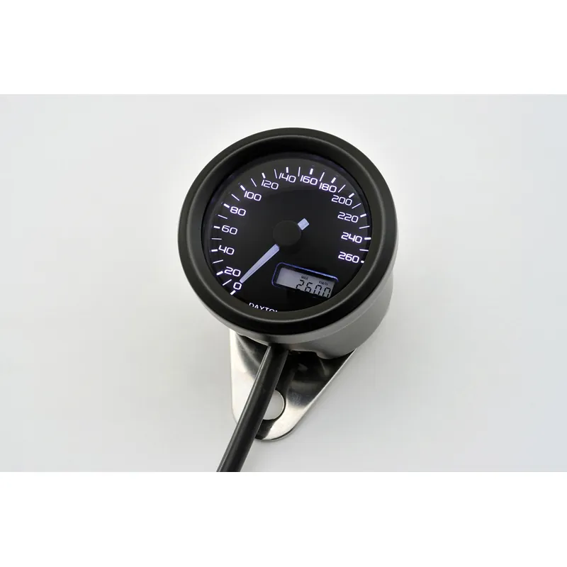 Tachometer Daytona Velona schwarz, Ø 48 mm, bis 260 km/h, 3-farbig, E-geprüft