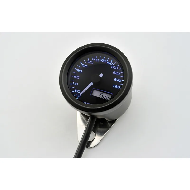 Tachometer Daytona Velona schwarz, Ø 48 mm, bis 260 km/h, 3-farbig, E-geprüft