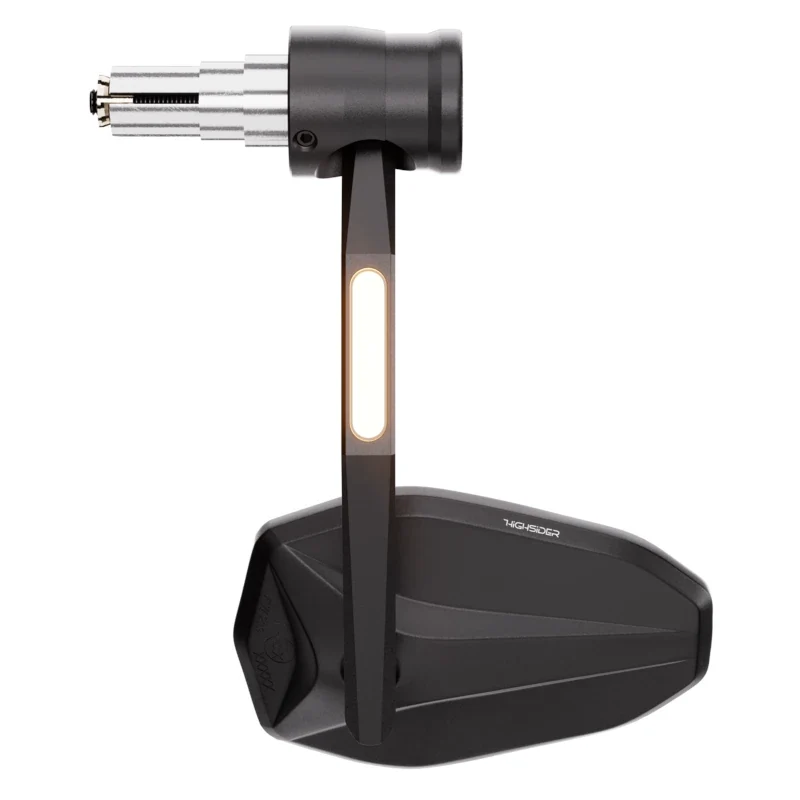 Lenkerendenspiegel mit LED-Blinker Highsider Pro Victory-Rim schwarz, E-geprüft