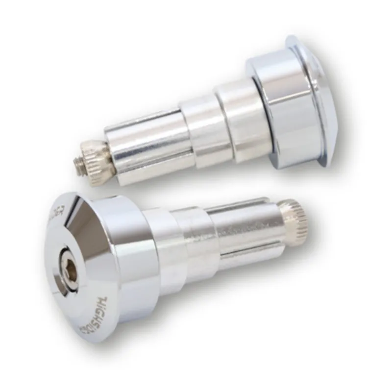 Lenkerenden Highsider Dot mit Spiegelaufnahme, Chrom, Klemmung 12-22 mm