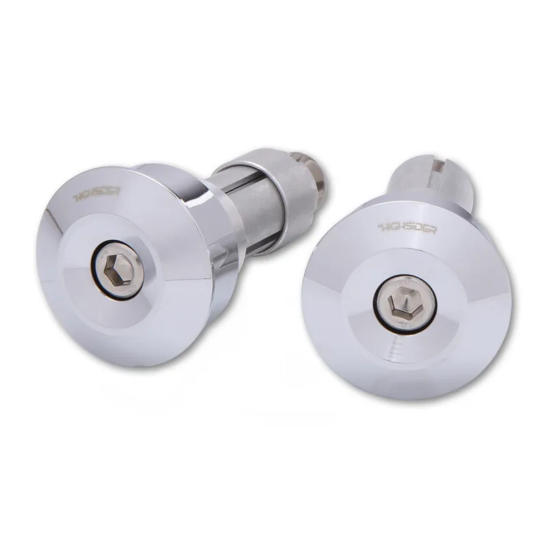 Lenkerenden Highsider Dot mit Spiegelaufnahme, Chrom, Klemmung 12-22 mm