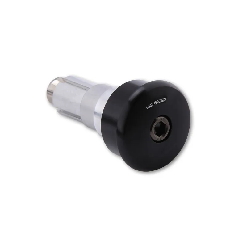 Lenkerenden Highsider Curve mit Spiegelaufnahme, Schwarz, Klemmung 12-22 mm