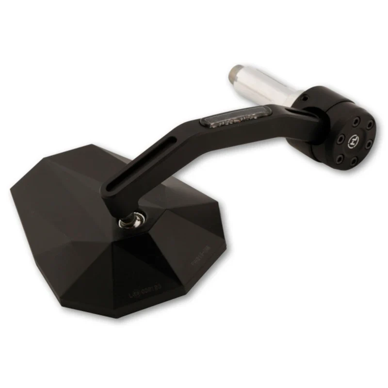 Lenkerendenspiegel mit LED-Blinker Highsider Pro Stealth-X7 schwarz, E-geprüft