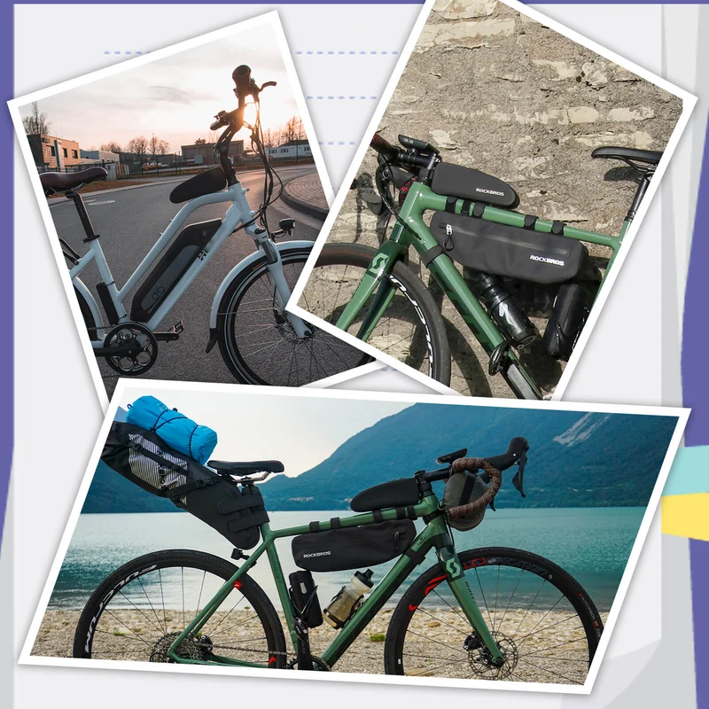ROCKBROS Fahrrad Rahmentasche wasserdicht Staubfest Schwarz 1L/1,6 L