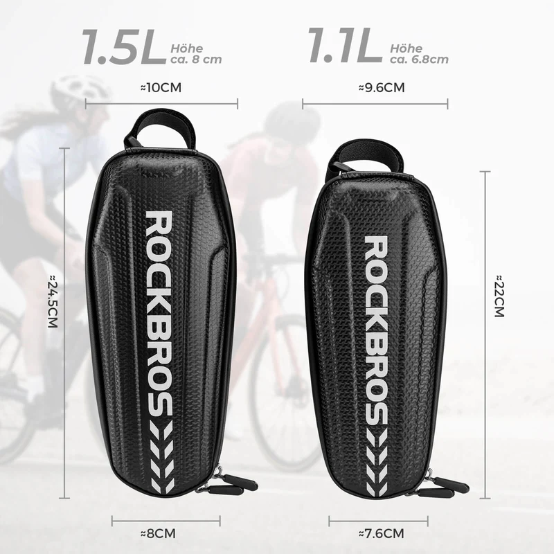 ROCKBROS Wasserdicht Oberrohrtasche Satteltasche 1L/1,5L Schwarz