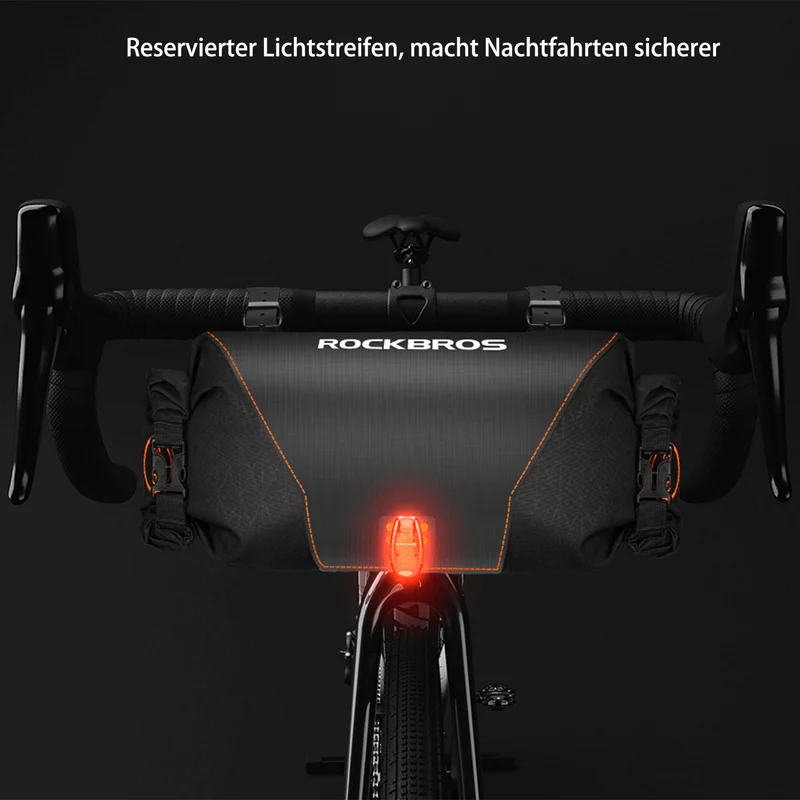 ROCKBROS Wasserdichte Fahrrad Lenkertasche 2L mit Öffnungsdesign