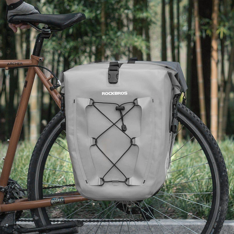 ROCKBROS Gepäckträgertasche 25L-32L 100 % wasserdicht mit Tragegriff