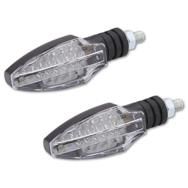 LED-Blinker Paar Highsider Smart Como schwarz, Klar, M8, E-geprüft, 12V/1,4W