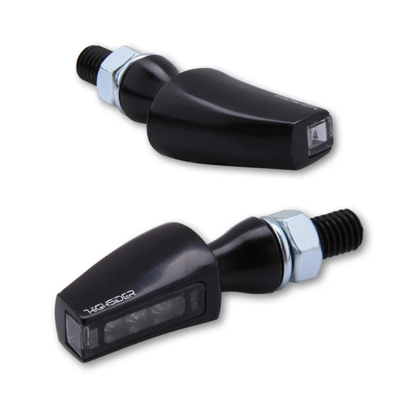 LED-Blinker Paar Highsider Pro Flight schwarz, Getönt, M8, E-geprüft, 12V/1,6W