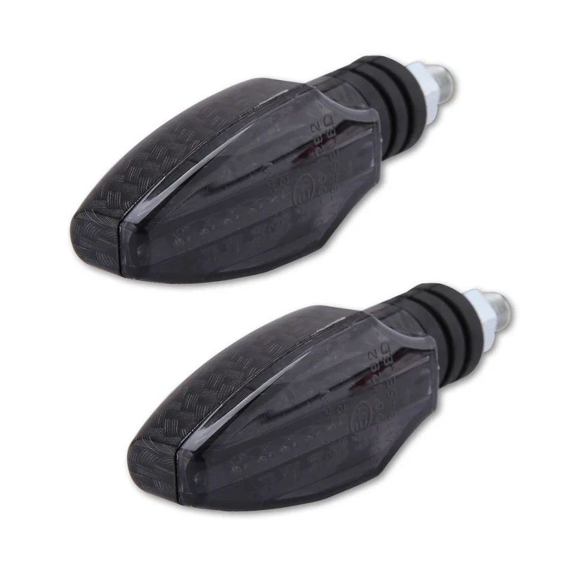LED-Blinker Paar Highsider Como carbonlook, Getönt, M8, E-geprüft, 12V/1,4W