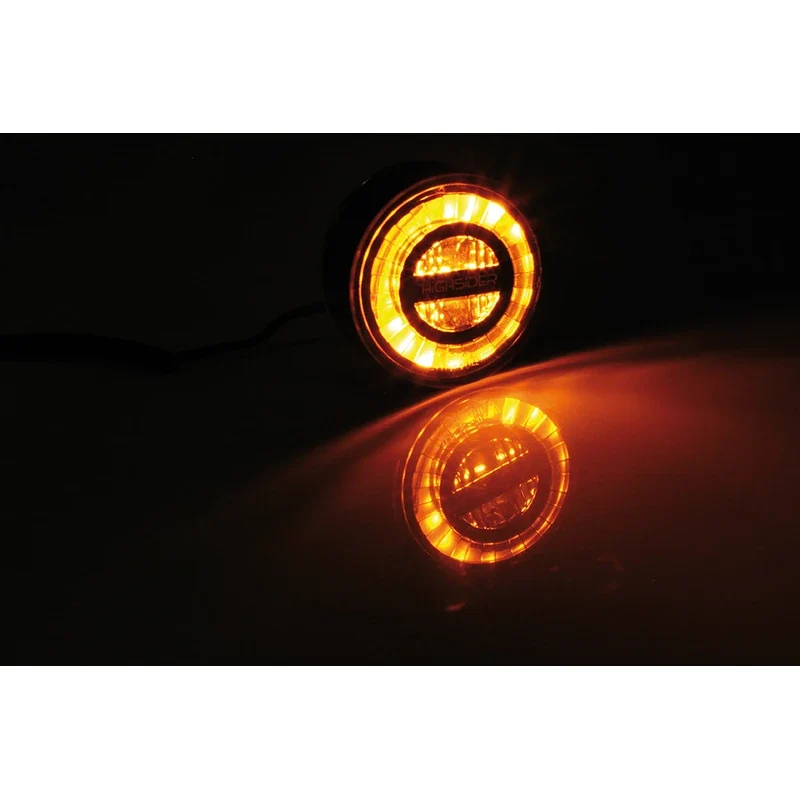 LED-Einbaublinker Paar Highsider Rocket, Getönt, E-geprüft, 12V/2,7W