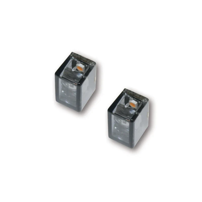 LED-Einbaublinker Paar Highsider Micro Cube-V, Getönt, E-geprüft, 12V/1,6W