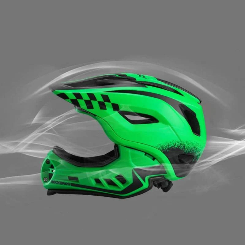 ROCKBROS Kinderhelm Integralhelm mit Abnehmbare Kinnschutz für Jungen/Mädchen