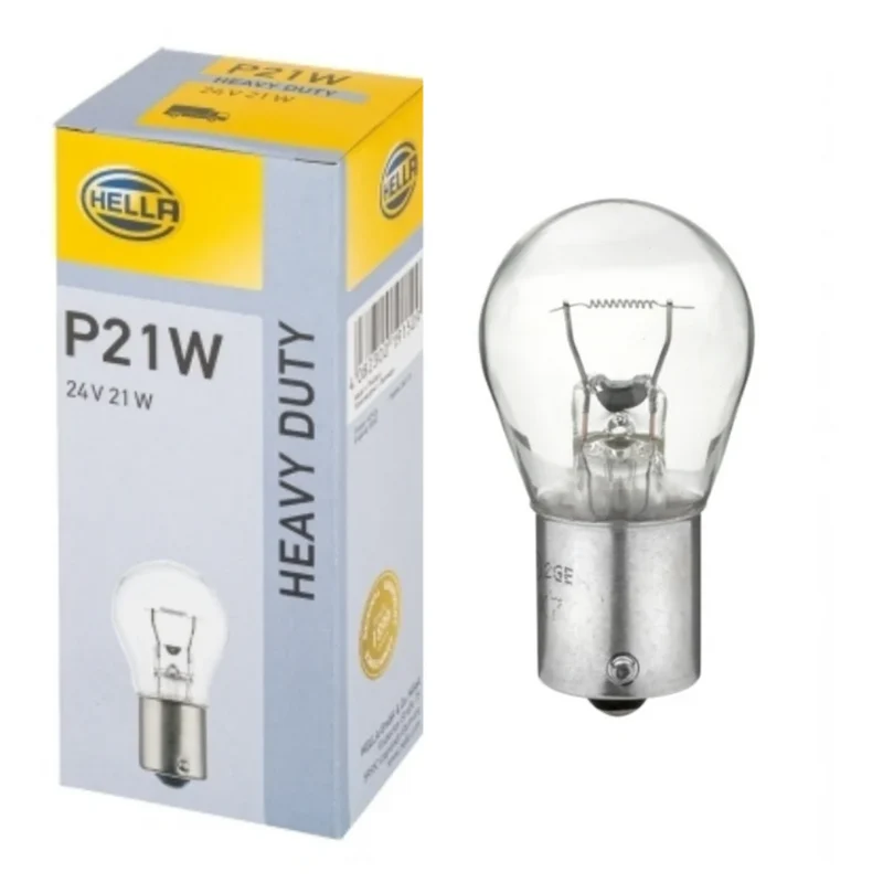 Hella Heavy Duty 24 V Rückleuchten-/Blinkerbirnen BA15s / 21 W SCC / Nr. 241 / 10er-Pack