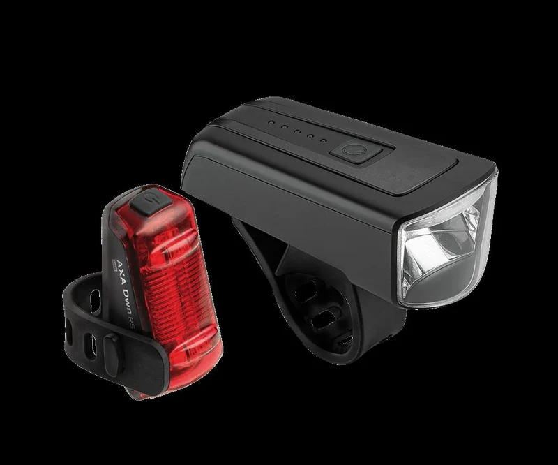 AXA Dwn 100 Front- und Dwn Rücklicht, USB LED-Akku-Beleuchtungsset AXA Dwn 100